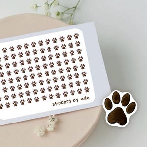 Micro Pet Paw Stickers: Brown Journal Planner Stickers