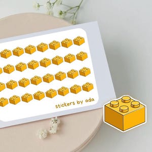 Pegatinas de iconos de minibloques de construcción: Planificador, diario, calendario
