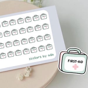 Mini First Aid Stickers. Track situations related to health, safety, and preparedness.