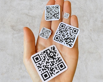 Autocollants QR code, imperméables, personnalisables, lot d'autocollants, entreprise QR code, autocollant QR code