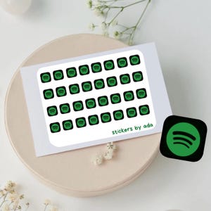 Mini Spotify-pictogramstickers voor gebruik in een dagelijkse planner, bullet journal, kalender of agenda. Onthoud wat je volgende betaling is.