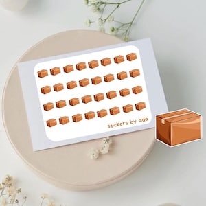 Mini Box Stickers zur Verwendung in einem Tagesplaner, Bullet Journal, Kalender oder in einer Agenda. Umzug, Paketversand, Lagerarbeiten.