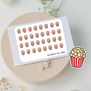 Mini Popcorn Sticker zur Verwendung im Tagesplaner, Bullet Journal, Kalender oder in der Agenda