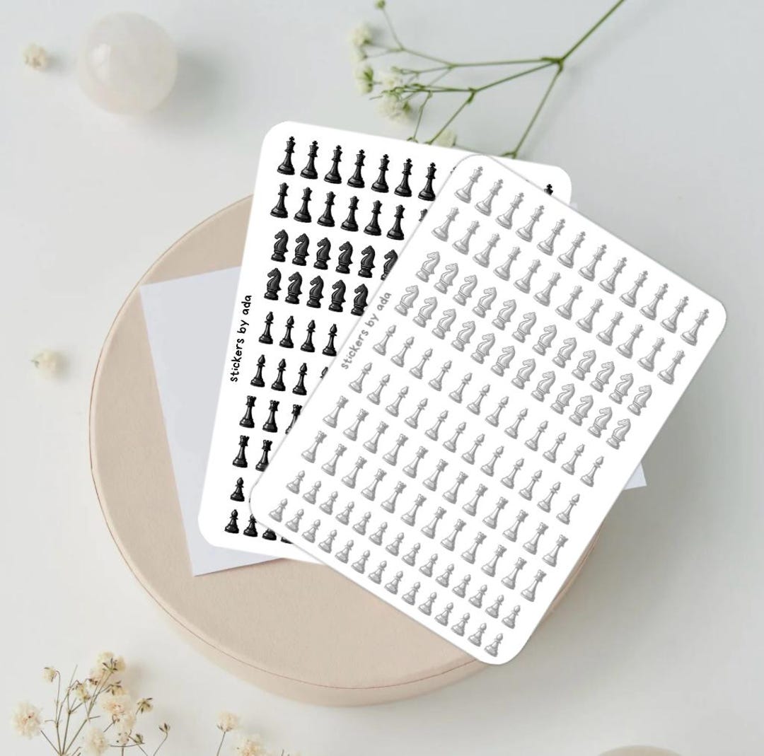Chess Stickers: 248 Mini Pieces for Planners & Tournaments - Etsy