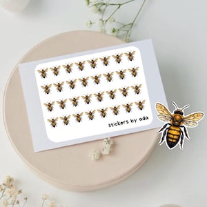 Mini autocollants abeilles à utiliser dans un agenda, un bullet journal, un calendrier ou un agenda