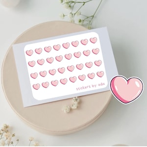 Mini autocollants coeurs à utiliser dans un agenda, un bullet journal, un calendrier ou un agenda