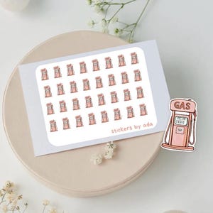 Mini adesivi per stazioni di servizio da utilizzare in un'agenda giornaliera, un bullet journal, un calendario o un'agenda