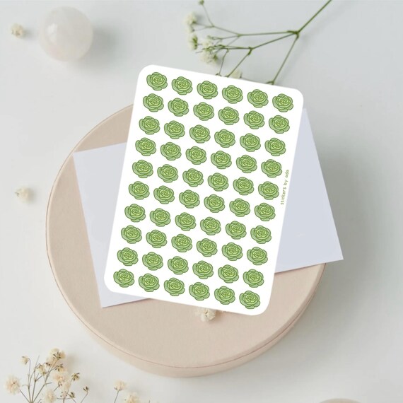 Mini Lettuce Stickers, Planner Stickers, Gardener Gift, Allotment management