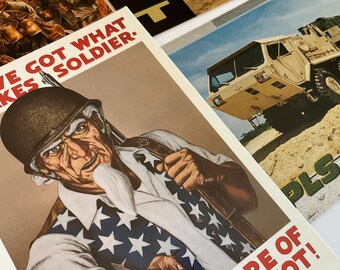 Conjunto de postales vintage del ejército de EE. UU.: Vietnam, Black Hawk, Tío Sam (10 tarjetas)