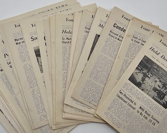 Archive of 31 Vintage WWII Your Home Front News Newsletters 1945 Manchester New Hampshire VJ Day War Ends Complete Lot