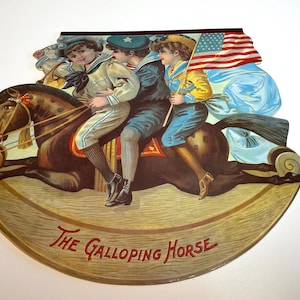 1895 &quot;The Galloping Horse&quot; Antique Book: Koerner & Hayes Victorian Lithograph