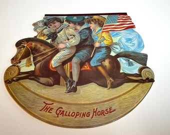 1895 "The Galloping Horse" Antique Book: Koerner & Hayes Victorian Lithograph