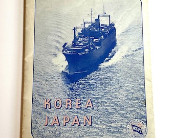 Vintage Korean War MSTS Map: Korea & Japan Naval History Ephemera