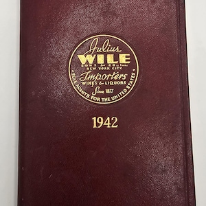1942 Leather Pocket Diary – Julius Wile Sons Wine Spirits Guide