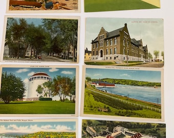 Juego de postales antiguas de Maine: Lugares emblemáticos de Bangor, Fuerte Ticonderoga