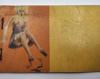 Vintage 1944 WWII Pinup Memo Pad Forced Landing Military Rank Insignia Unused