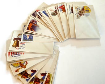 Complete WWII Patriotic Stationery Set - "30 Envelopes & Matching Sheets" - Vintage 1940s Home Front Ephemera