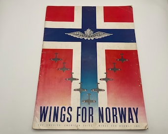 Original 1942 Wings for Norway Boston Garden Patriotic Exhibition Program WWII Royal Norwegian Air Force Little Norway Canada Colt Firearms
