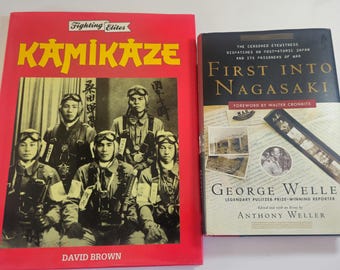 Lote de livros de história da Segunda Guerra Mundial: Kamikaze e First into Nagasaki