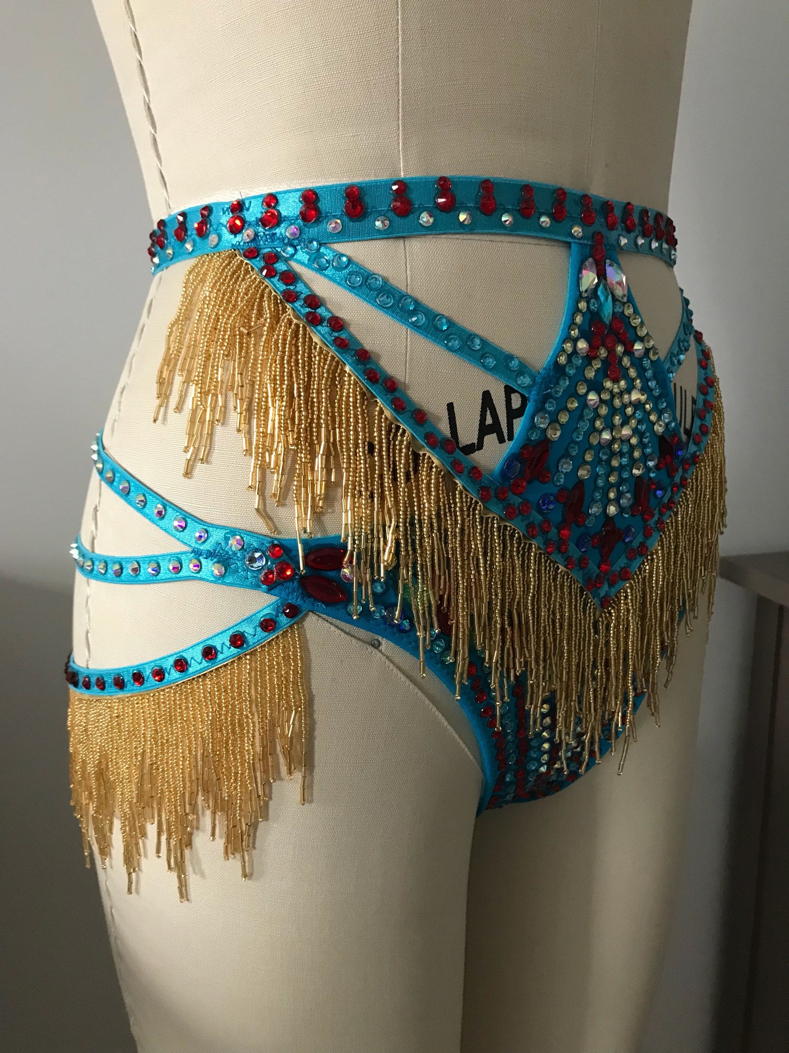 Show Girl Fringed G-string Panty With Shimmy Belts - Etsy