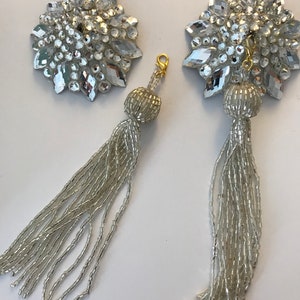 Crystal pasties with silver tassel image 2