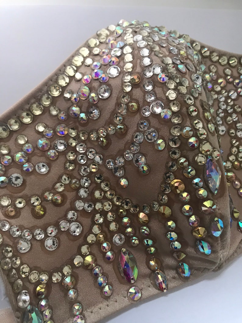 Rhinestoned Bejeweled Beaded Face Mask Fashion Mask Etsy