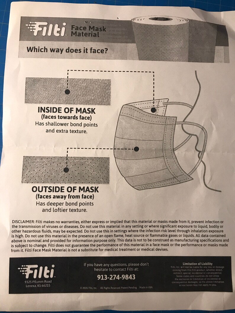 Reusable Filti Fabric Filter for Face Mask Etsy