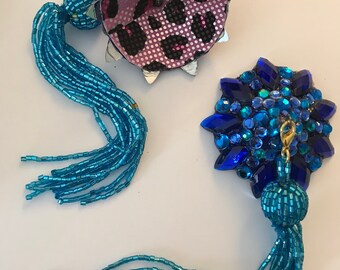 Blue pasties with blue tassels