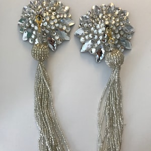Crystal pasties with silver tassel image 1