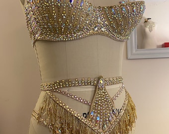 Showgirl panty and demi bra set