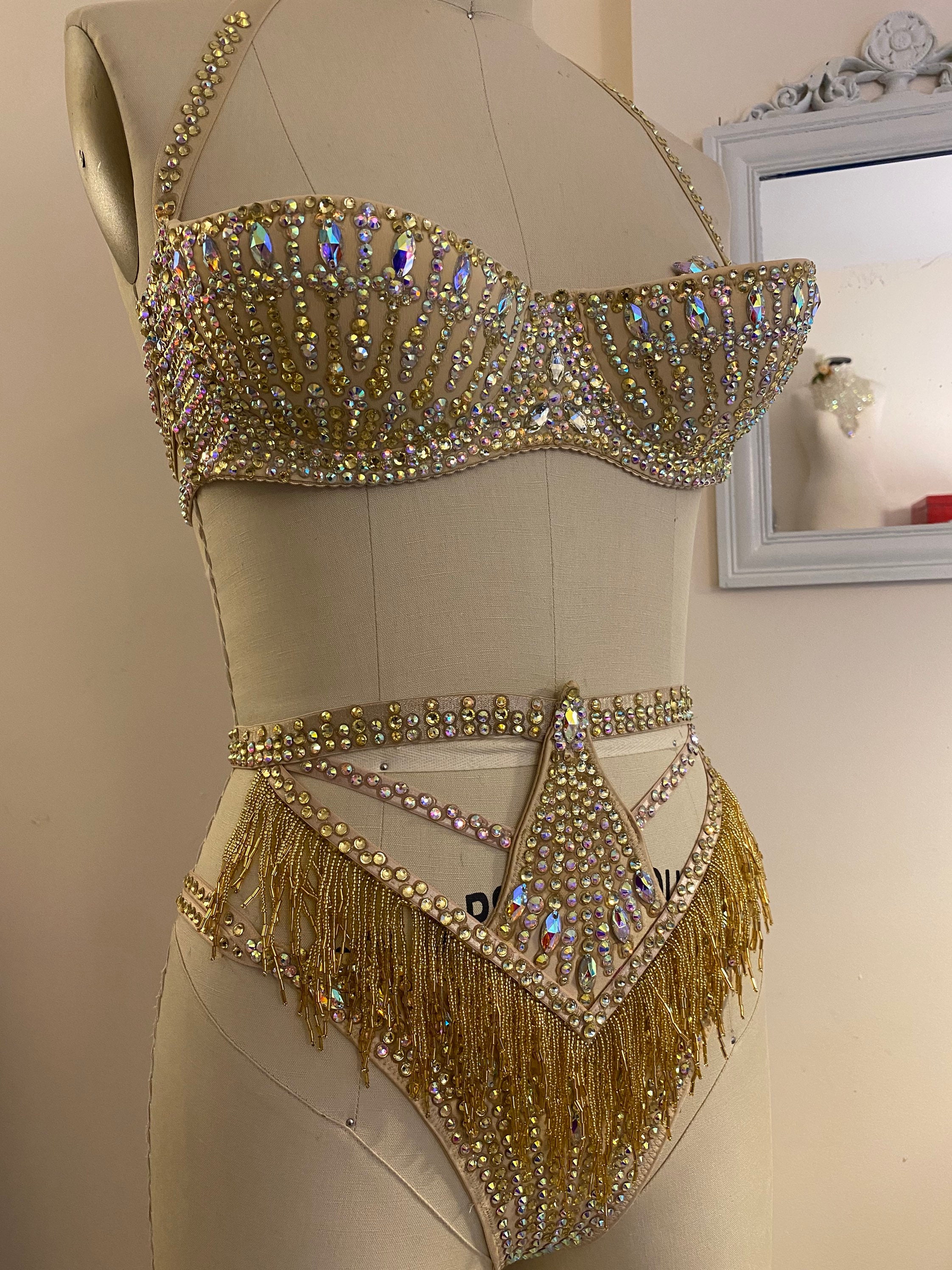 Burlesque Crystal Bra - Silver