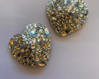 Silver heart shaped pasties