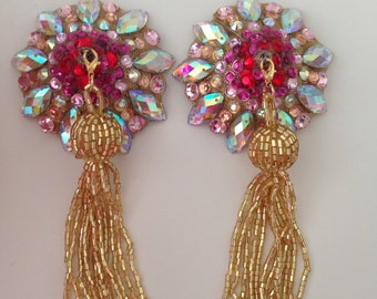 Gold tone nipple pasties with tassels