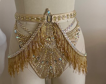 The Lilin high waisted gstring panty with removable shimmy belts