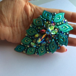 Paisley shaped, green, blue zircon pasties image 2