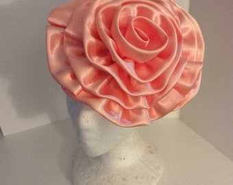 Pink fabric flower,rose, fascinator,embelisment