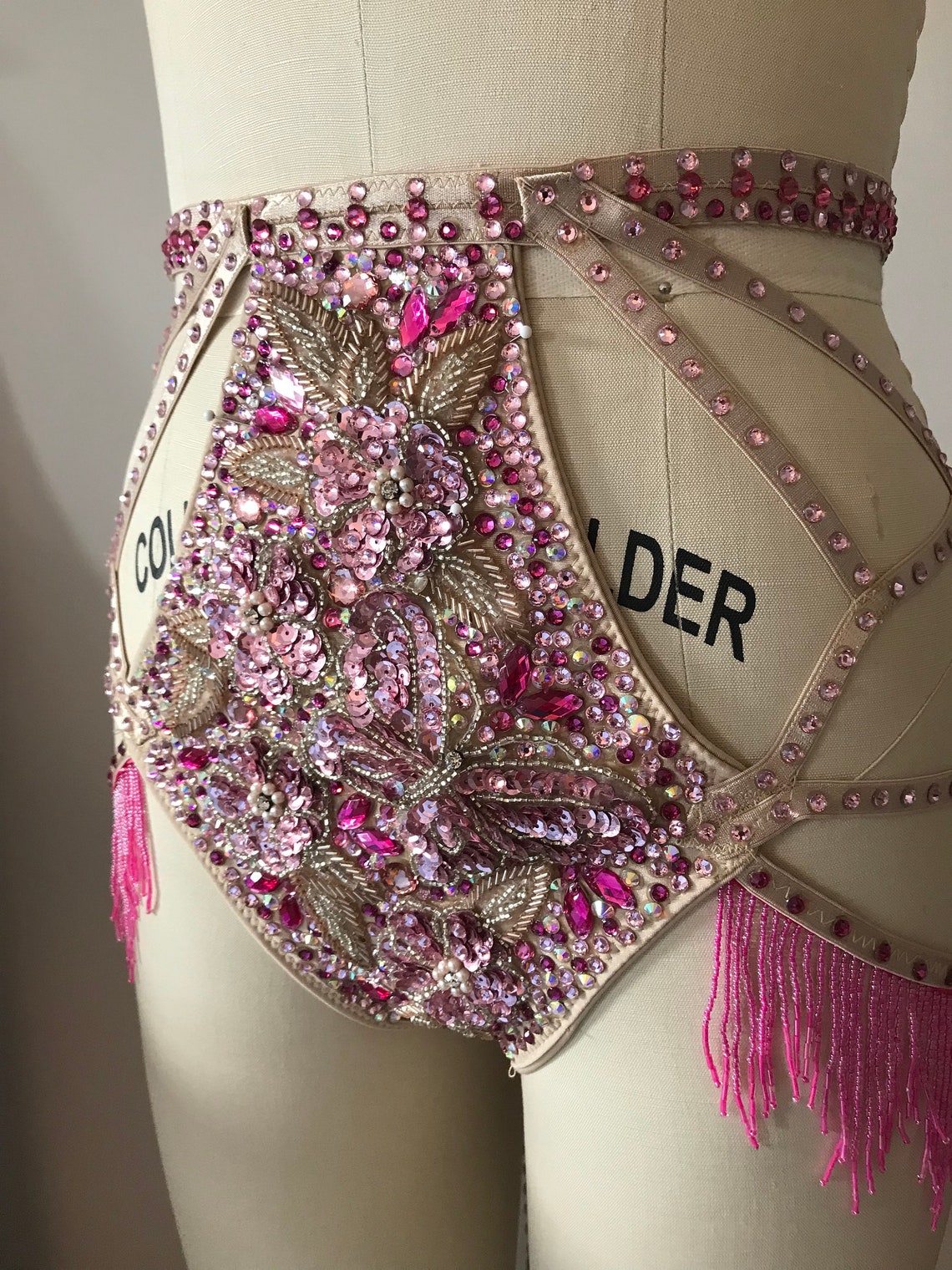 Art Deco Style Panty Pink Embelishement Shimmy Belts - Etsy