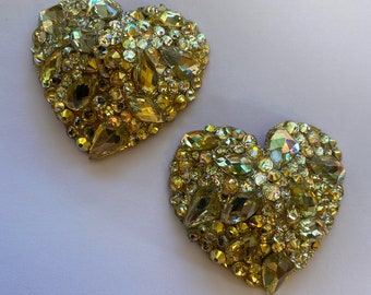 Gold heart shaped pasties
