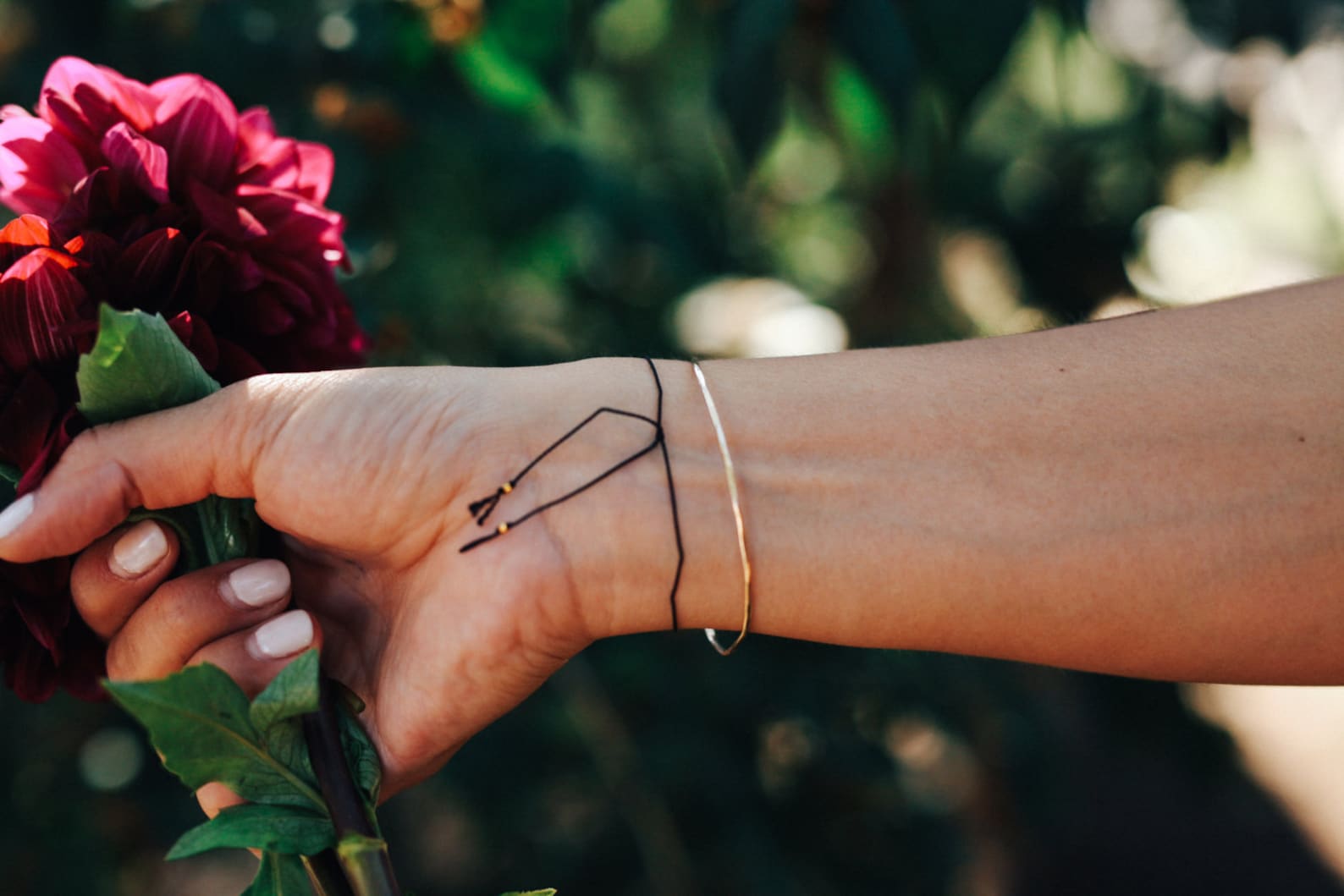 Friendship Bracelet Sterling Silver Friendship Bracelet on Silk