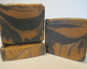 Face soap, acne soap, soap for acne, teenager soap, charcoal soap, clay soap, orange and black soap, swirly soap