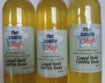 Liquid soap, castile soap, olive oil soap, etsy gifts, guest bathroom, hostess gift, lemon soap, citrus soap