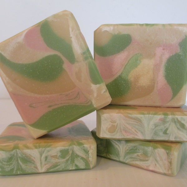 Grapefruit soap, basil soap, grapefruit basil, herb soap, grapefruit lover, herb lover, hostess gift, etsygifts, pretty soap, swirly soap