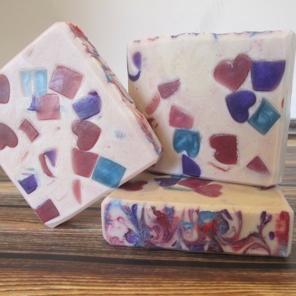 Handmade soap, valentines soap, valentines gift, pretty soap, strawberry soap, hostess gift, girlfriend gift, valentines friend gift