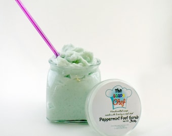 Foot Scrub, pumice scrub, mint scrub, foot mask, cream scrub, handmade scrub, mint foot scrub, ginger lime scrub, peppermint foot scrub