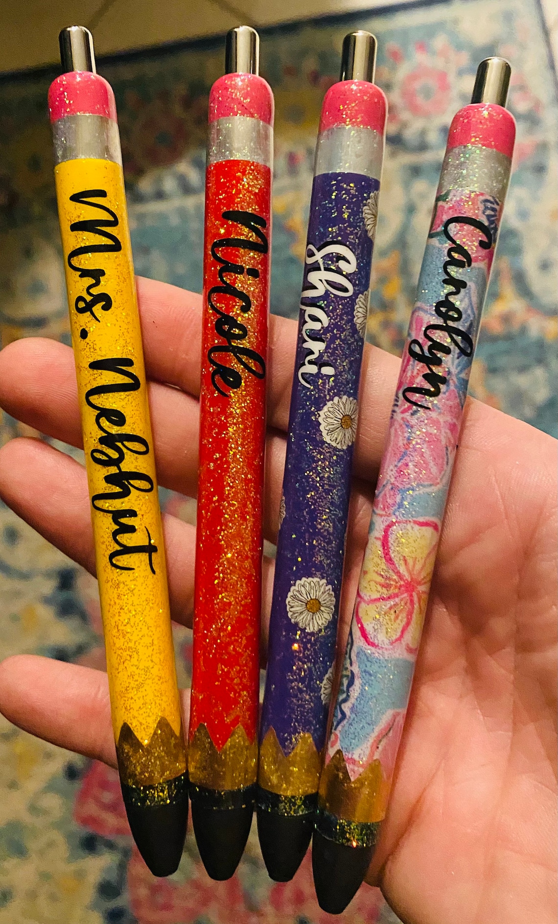 Custom refillable glitter gel pen w/box Personalize your Etsy