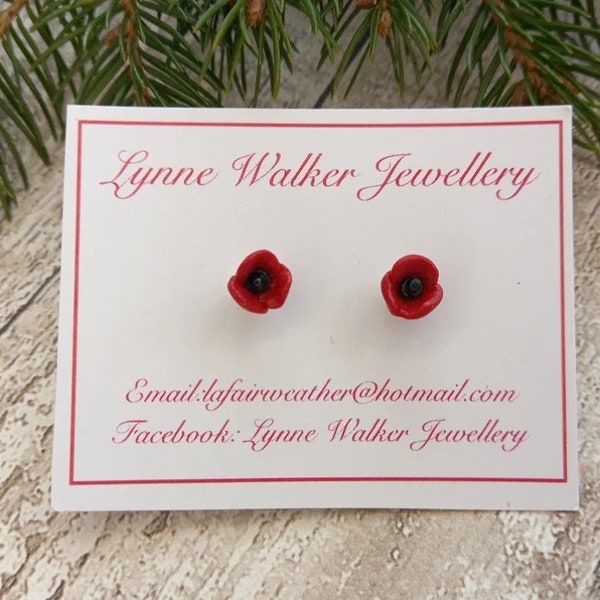 Poppy Flower Earrings Two sizes