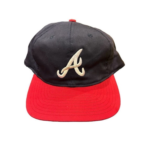 帽子 Vintage Atlanta Braves Snapback CAP NAVY Vintage Logo 7 Atlanta Braves Snapback Hat Baseball Cap Blue