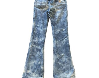 Carhartt Jeans Womens 8x34 WB001 F1O Original Fit Blue Boot Cut Denim Stonewash