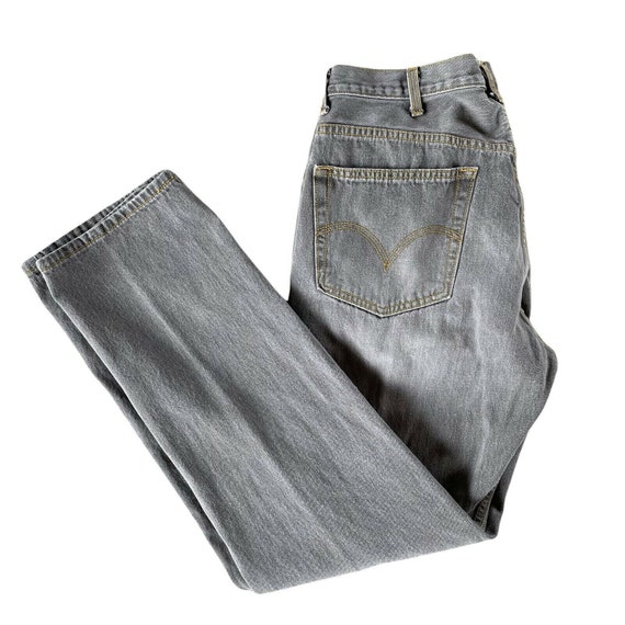 Levis 505 Regular Fit Jeans Mens Gray Denim 38 X 34 Etsy