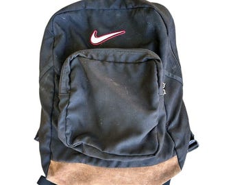 名作　Nike 90s Black Parachute Backpack 450 Nike Vintage 90s Black Nylon Parachute Backpack